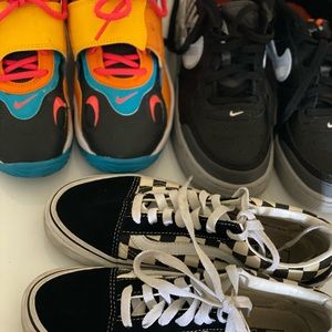 2 pair of nikes and 1 pair of vans